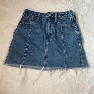 Abercrombie and fitch distressed denim mini skirt